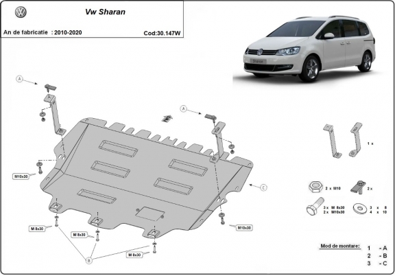 Cubre carter metalico Volkswagen Sharan - Webasto