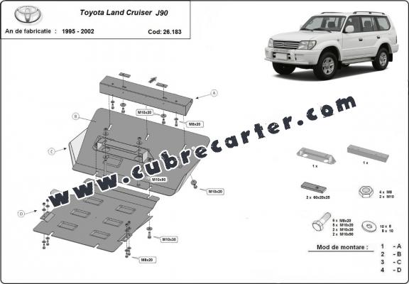 Cubre carter metalico Toyota Land Cruiser J90 / J95