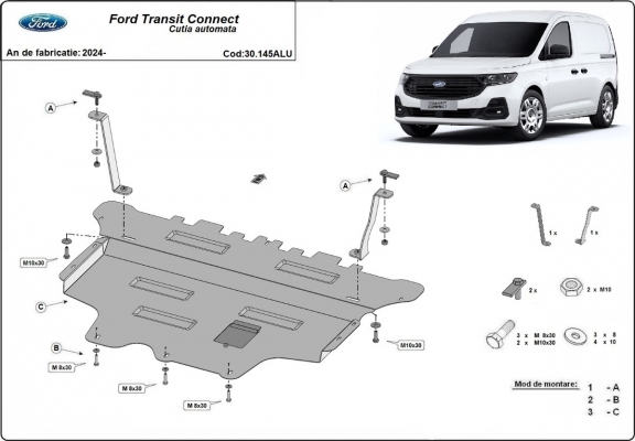 Cubre carter de aluminio Ford Transit Connect