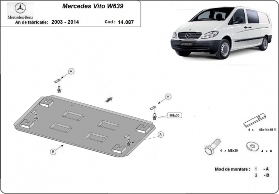 Cubre carter metalico Mercedes Vito W639 - 2.2 D