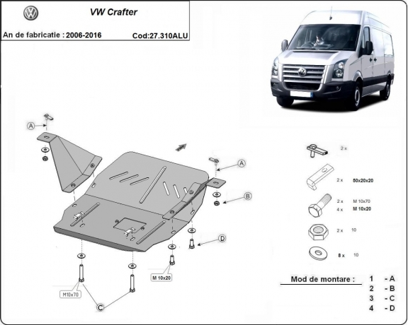 Cubre carter de aluminio Volkswagen Crafter