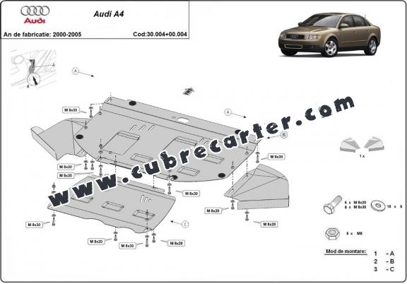 Cubre carter metalico Audi A4 B6 - paquete promocional