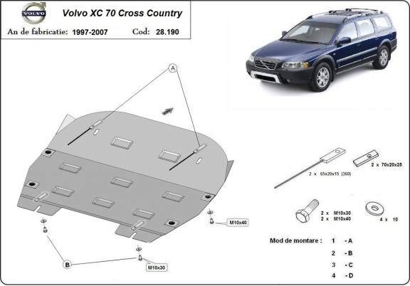 Cubre carter metalico Volvo XC70 Cross Country
