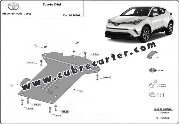 Protector / candado de catalizador de aluminio para Toyota C-HR