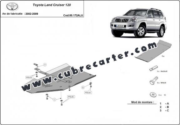Protección aluminio del caja de cambios Toyota Land Cruiser J120