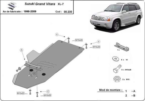 Protector de la caja de cambios Suzuki Grand Vitara XL-7