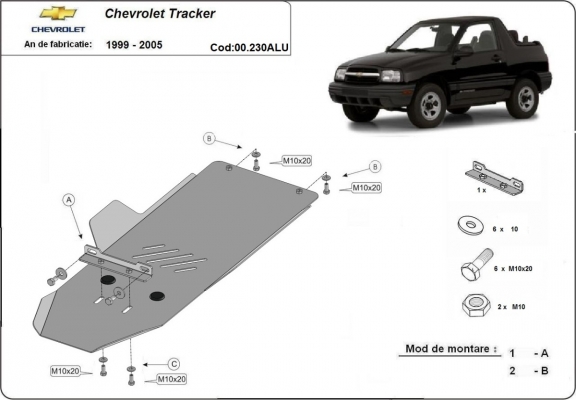 Protector de aluminio de la caja de cambios Chevrolet Tracker