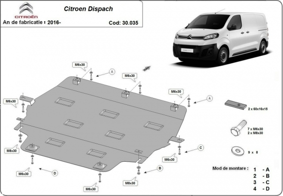Cubre carter metalico Citroen Dispatch