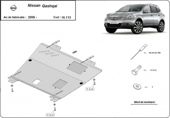 Cubre carter metalico Nissan Qashqai J10