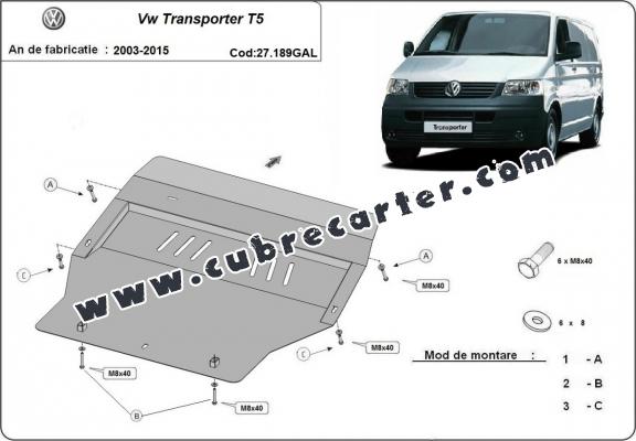 Cubre carter de acero galvanizado Volkswagen Transporter T5