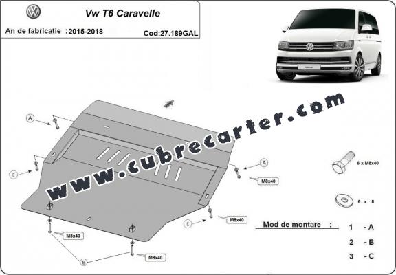 Cubre carter de acero galvanizado Volkswagen Transporter T6 Caravelle