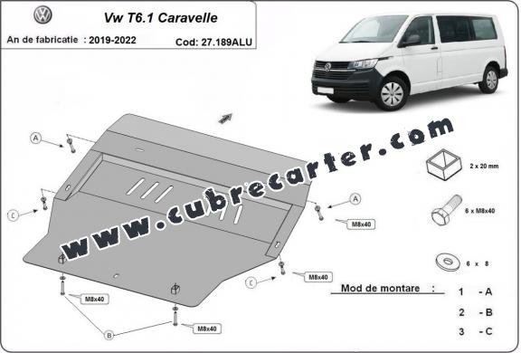 Cubre carter aluminio Volkswagen Transporter T6.1 Caravelle