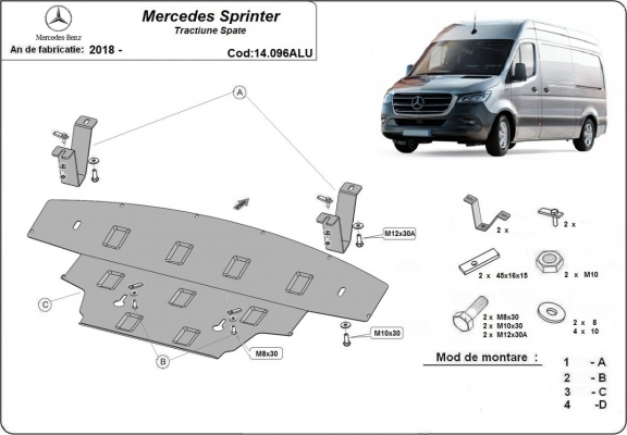 Cubre carter de aluminio Mercedes Sprinter - RWD