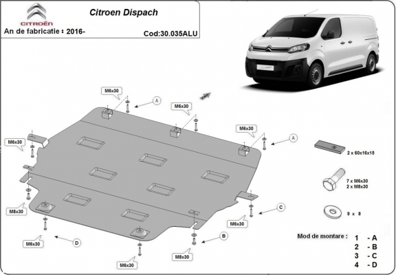 Cubre carter de aluminio Citroen Dispach