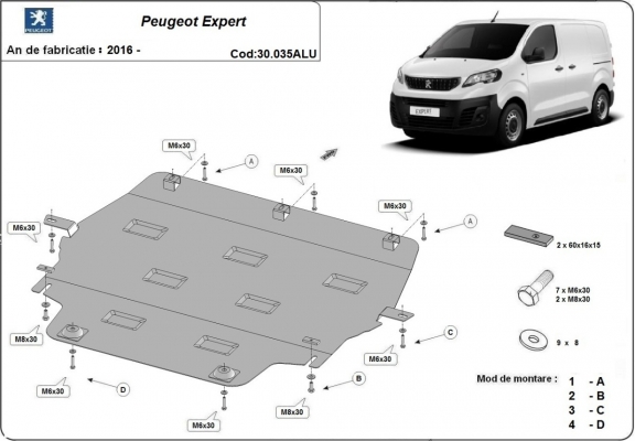 Cubre carter de aluminio Peugeot Expert