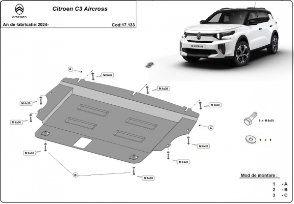 Cubre carter metalico Citroen C3 Aircross