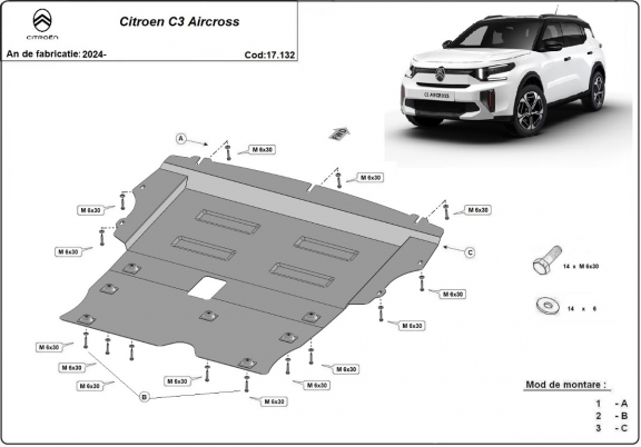 Cubre carter metalico Citroen C3 Aircross