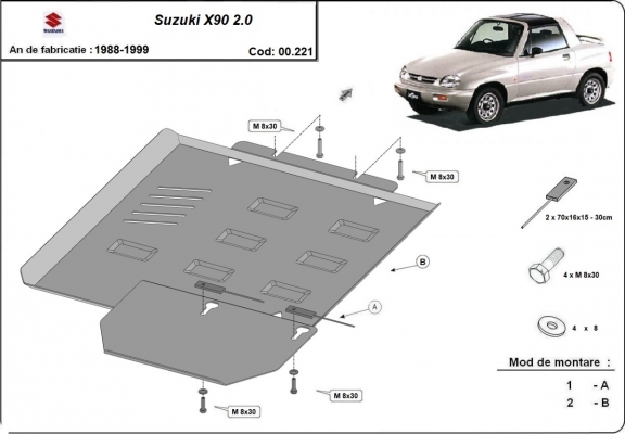 Protector de la caja de cambios Suzuki X90 - 2.0
