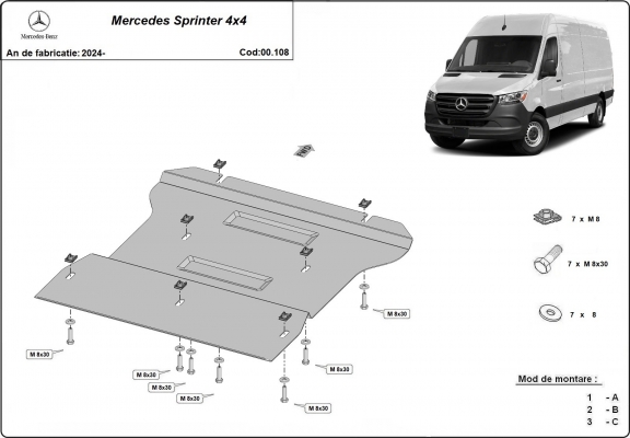 Protector de la caja de cambios Mercedes Sprinter 4x4